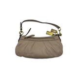 COACH TAUPE LEATHER SMALL SHOULDER BAG