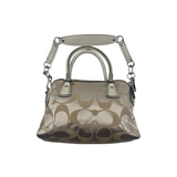 COACH KHAKI SIGNATURE SATCHEL BAG