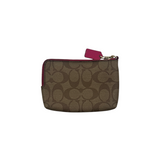 COACH SIGNATURE KHAKI & PINK COIN PURSE