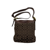 COACH BROWN SIGNATURE BUCKLE CROSSBODY