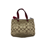 COACH BEIGE & RED SIGNATURE TOTE