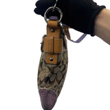 COACH SIGNATURE PURPLE TRIM BUCKLE CROSSBODY