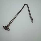 VIVIENNE WESTWOOD WOVEN PINK CRYSTAL SATURN NECKLACE