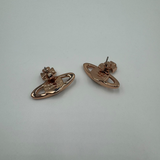 VIVIENNE WESTWOOD ROSE GOLD MAYFAIR STUD EARRINGS