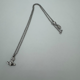 VIVIENNE WESTWOOD SILVER MOON CRYSTAL SATURN NECKLACE