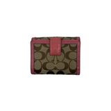COACH SIGNATURE WALLET WITH PINK TRIM