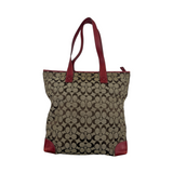 COACH SIGNATURE HAMPTONS RED TOTE BAG