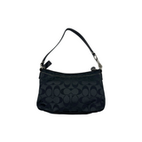 COACH SIGNATURE BLACK CANVAS POCHETTE BAG