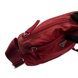 PRADA RED NYLON CROSSBODY BAG