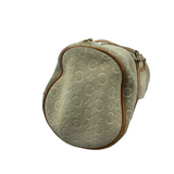 CELINE “C” MONOGRAM SUEDE BARREL HANDBAG