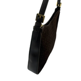 CELINE “C” MONOGRAM SUEDE SHOULDER BAG