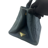 PRADA BLUE LARGE CANAPA TOTE BAG