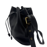 COACH BLACK LEATHER BUCKET BAG