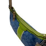 COACH BLUE & LIME SIGNATURE HOBO BAG