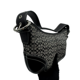 COACH BLACK SIGNATURE HOBO BAG