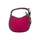 COACH MAGENTA LEATHER HOBO BAG WITH SCARF
