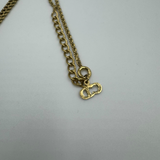DIOR HEART CRYSTAL GOLD NECKLACE