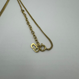 DIOR CD CIRCLE CRYSTAL GOLD NECKLACE