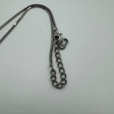 DIOR TROTTER BLUE PLATE SILVER NECKLACE