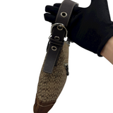 COACH SIGNATURE BROWN SUEDE TRIM CROSSBODY BAG