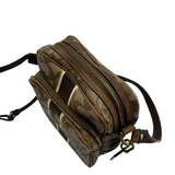 COACH SIGNATURE STRIPE BROWN CROSSBODY BAG