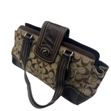 COACH SIGNATURE TURNLOCK SATCHEL BAG