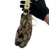 COACH SIGNATURE GOLD ACCENT CROSSBODY BAG