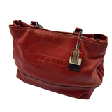 COACH EMBOSSED LOGO LEATHER TOTE BAG