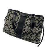 COACH BLACK SIGNATURE TOTE BAG
