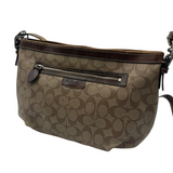 COACH TAN SIGNATURE SHOULDER BAG