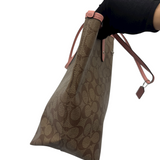 COACH SIGNATURE PINK TRIM TOTE BAG