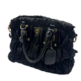 PRADA NAPPA GATHERED TESSUTO BAG