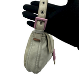 FENDI CANVAS BAGUETTE BAG PINK BUCKLE