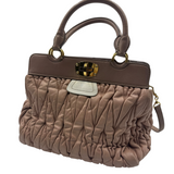 MIU MIU MATELASSÉ LEATHER TOP HANDLE BAG