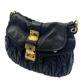 MIU MIU MATELASSÉ BLACK LEATHER HANDBAG