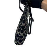 COACH BLACK SIGNATURE SMALL SHOULDER BAG