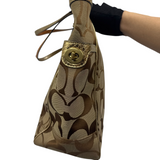 COACH SIGNATURE GOLD TRIM TOTE BAG