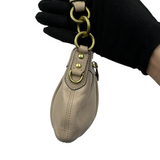 COACH TAUPE LEATHER SMALL SHOULDER BAG