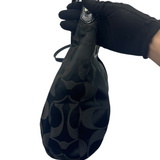 COACH BLACK SIGNATURE HOBO BAG