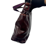 COACH BURGUNDY PATENT LEATHER TOTE