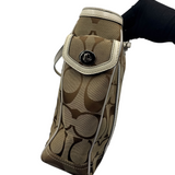 COACH SIGNATURE BEIGE & WHITE STRIPE TOTE BAG