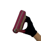 COACH KHAKI & RED SIGNATURE LONG WALLET