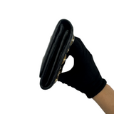 JIMMY CHOO BLACK STAR-STUDDED LEATHER WALLET