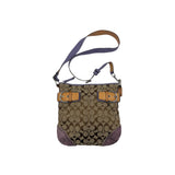 COACH SIGNATURE PURPLE TRIM BUCKLE CROSSBODY