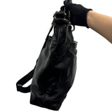 COACH BLACK LEATHER WEEKENDER BAG