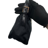 FENDI BLACK SUEDE MAMMA BAGUETTE BAG