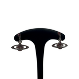 VIVIENNE WESTWOOD PINK CRYSTAL SATURN DROP EARRINGS