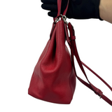 COACH RED PEBBLE LEATHER SHOULDER BAG