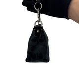 COACH SIGNATURE BLACK CANVAS POCHETTE BAG