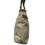 COACH SIGNATURE CANVAS CREAM SHOULDER BAG